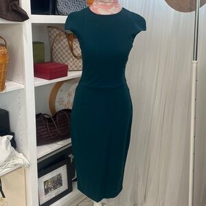 Zara Forest Green Pencil Skirt Dress Size S